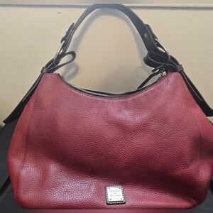 Dooney & Bourke Red Pebbled Leather Hobo Bag
